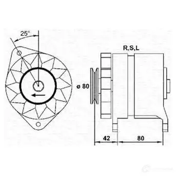 Генератор MAGNETI MARELLI 1048157 943356921010 MA R973 ID52JY изображение 0