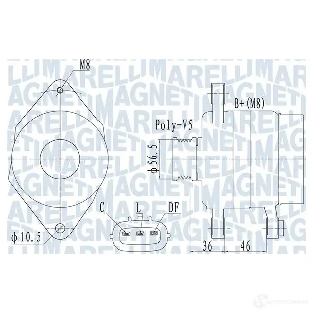 Генератор MAGNETI MARELLI IR 61G 1437595334 063732127010