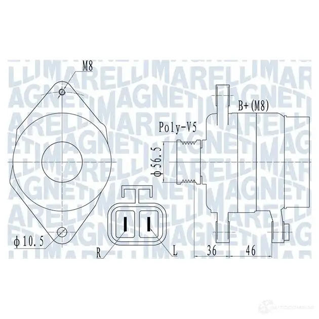 Генератор MAGNETI MARELLI 5CTTS VC 063732128010 1437595343 изображение 0