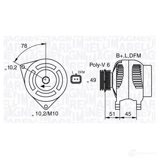 Генератор MAGNETI MARELLI MAN7301 63377 301 1016962 063377301010