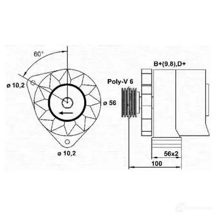 Генератор MAGNETI MARELLI 1048131 H930OZ6 943356736010 MA R608