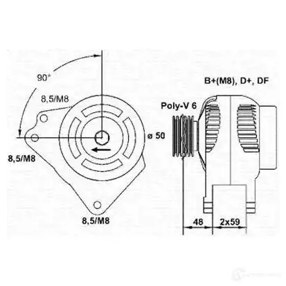 Генератор MAGNETI MARELLI 1047909 3QNZQXP M AR5509 943355009010