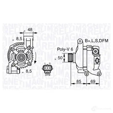 Генератор MAGNETI MARELLI 063377420010 1016973 633774 20 MAN7420 изображение 0