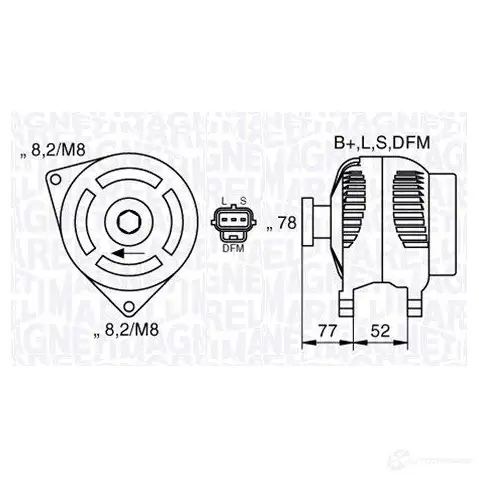 Генератор MAGNETI MARELLI 1016971 633774 18 MAN7418 063377418010 изображение 0