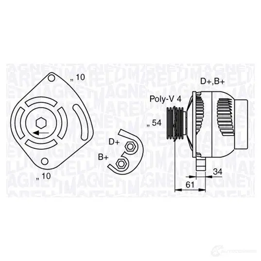 Генератор MAGNETI MARELLI 63377030 06337703001 0 1016958 063377030010 изображение 0