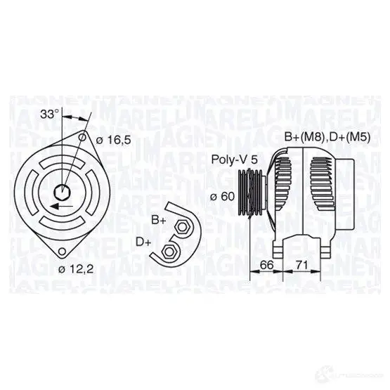 Генератор MAGNETI MARELLI MAN799 6 3321606 063321606010 1016856