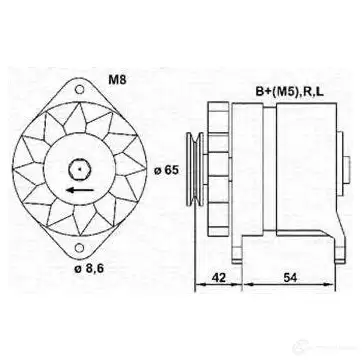 Генератор MAGNETI MARELLI MA R6054 1047847 SB4KVI 943346054010