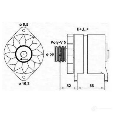 Генератор MAGNETI MARELLI 89U8JY 943356197010 1047986 MAR 562