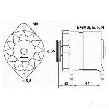 Генератор MAGNETI MARELLI L6954 943346041010 1047840 MAR604 1