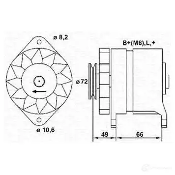 Генератор MAGNETI MARELLI 943356185010 HCBSWQ 1047983 MAR43 1 изображение 0