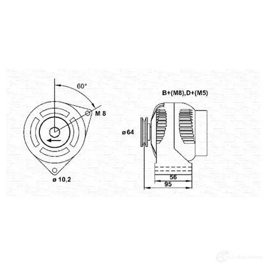 Генератор MAGNETI MARELLI MAR96 6 1048065 943356566010 IQ8ZPS изображение 0