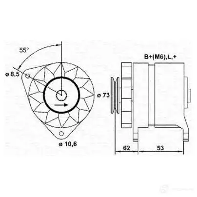 Генератор MAGNETI MARELLI 943356142010 M AR413 1047970 N7YIE изображение 0