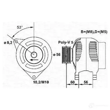 Генератор MAGNETI MARELLI 1048184 943356966010 94335696 6010 MAR5028 изображение 0