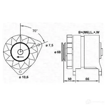 Генератор MAGNETI MARELLI Q3TJQF 943356104010 MAR50 56 1047954