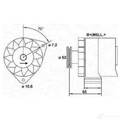 Генератор MAGNETI MARELLI MAR40 7 943356133010 1047966 V6V1ML изображение 0