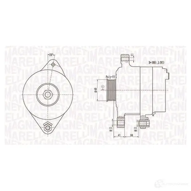 Генератор MAGNETI MARELLI MQA1258 1193731762 0 63321617010 063731258010