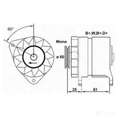 Генератор MAGNETI MARELLI 943356455010 M AR479 1048031 CKDK0R7 изображение 0