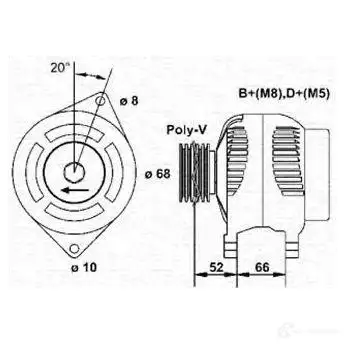 Генератор MAGNETI MARELLI 943356567010 MAR9 67 1048066 GP9KJ
