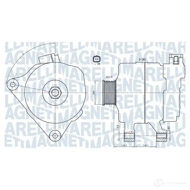 Генератор MAGNETI MARELLI 1437595012 063731687010 T5 RV9I