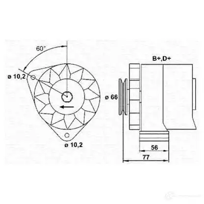 Генератор MAGNETI MARELLI 943356465010 MAR4 80 Q5GEXY 1048032 изображение 0