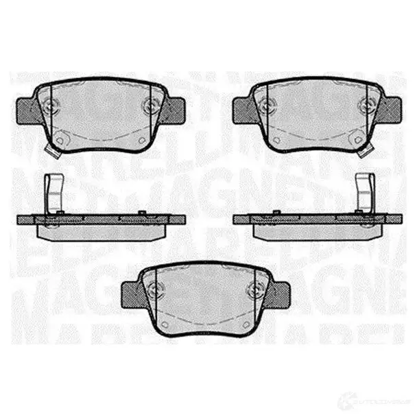 Тормозные колодки дисковые, комплект MAGNETI MARELLI 1037430 PF0403 363916060403 3637021 61252