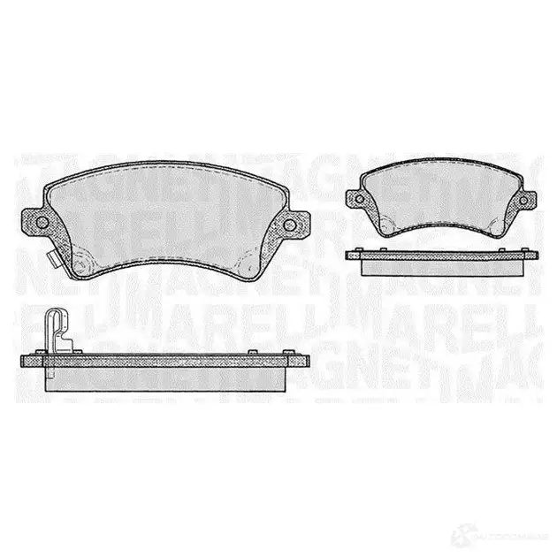 Тормозные колодки дисковые, комплект MAGNETI MARELLI 1037435 PF0408 36 3702161223 363916060408