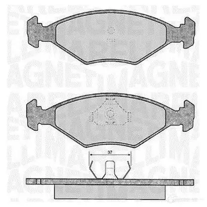 Тормозные колодки дисковые, комплект MAGNETI MARELLI P F0807 1037744 T1030MM 363916060807 изображение 0