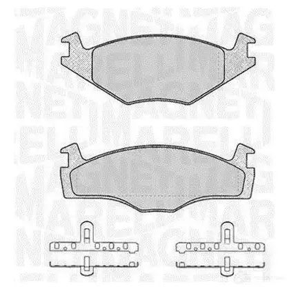 Тормозные колодки дисковые, комплект MAGNETI MARELLI 1037420 3637002003 88 PF0393 363916060393