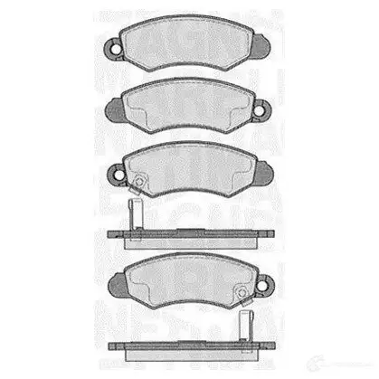 Тормозные колодки дисковые, комплект MAGNETI MARELLI 1037568 363916060549 PF0549 363702161 029