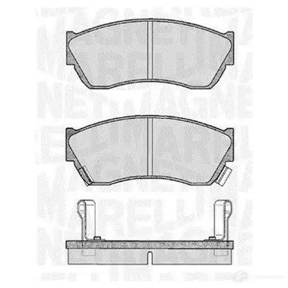 Тормозные колодки дисковые, комплект MAGNETI MARELLI T0032MM PF0 491 1037510 363916060491