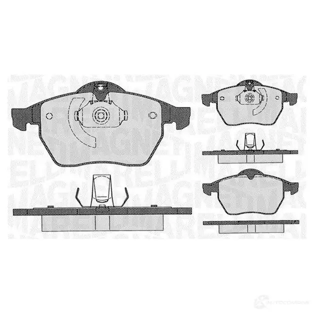 Тормозные колодки дисковые, комплект MAGNETI MARELLI 36 3702160403 1037388 PF0360 363916060360 изображение 0