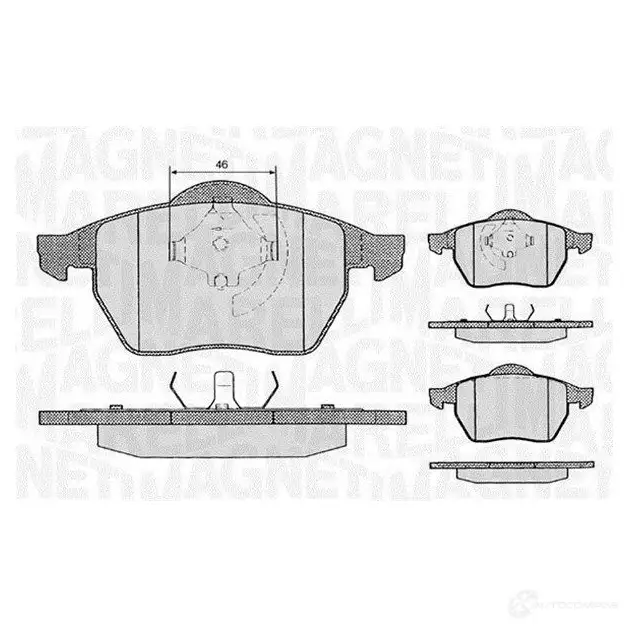 Тормозные колодки дисковые, комплект MAGNETI MARELLI 1037175 363916060146 PF0 146 T1093MM