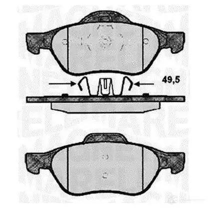 Тормозные колодки дисковые, комплект MAGNETI MARELLI 363916060572 1037591 T1690MM PF0 572