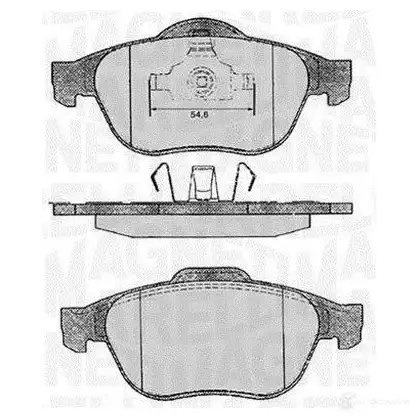 Тормозные колодки дисковые, комплект MAGNETI MARELLI PF0571 363916060571 1037590 363702161 232