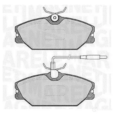 Тормозные колодки дисковые, комплект MAGNETI MARELLI 1037754 PF081 7 T9033MM 363916060817 изображение 0