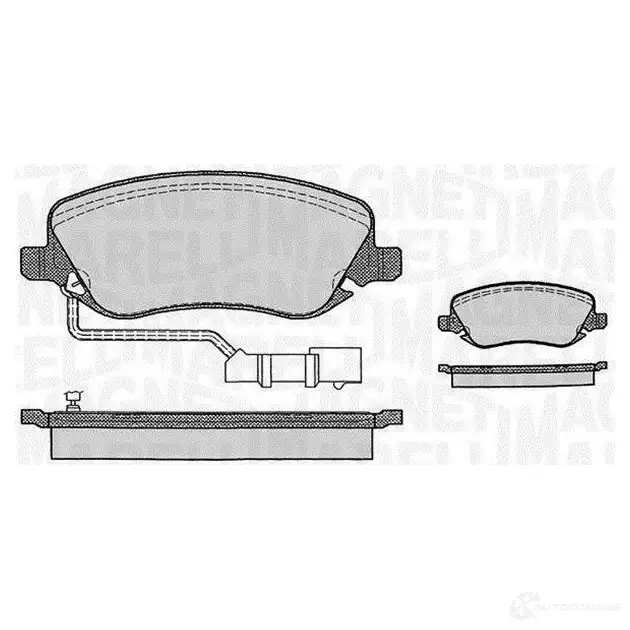 Тормозные колодки дисковые, комплект MAGNETI MARELLI 1037317 PF0289 363916060289 36 3702161235