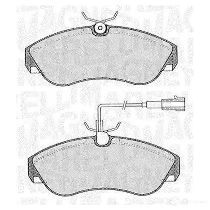 Тормозные колодки дисковые, комплект MAGNETI MARELLI PF0185 363916060185 1037214 3637 02161197