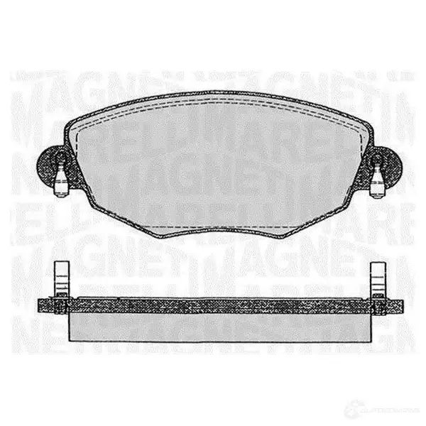 Тормозные колодки дисковые, комплект MAGNETI MARELLI 1037294 PF0266 363 702161290 363916060266 изображение 0
