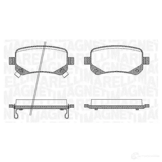 Тормозные колодки дисковые, комплект MAGNETI MARELLI 4I69OQ PF 0210 363916060210 1037239 изображение 0