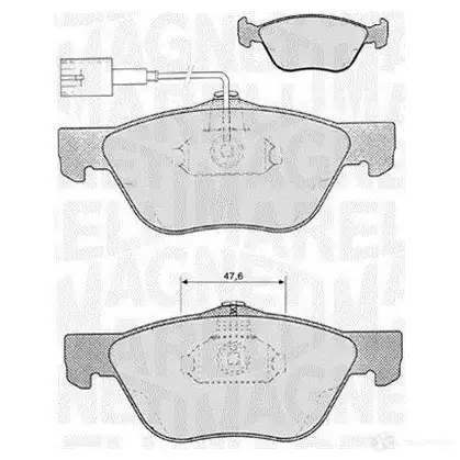 Тормозные колодки дисковые, комплект MAGNETI MARELLI 363916060103 1037132 PF0103 3637021611 58 изображение 0