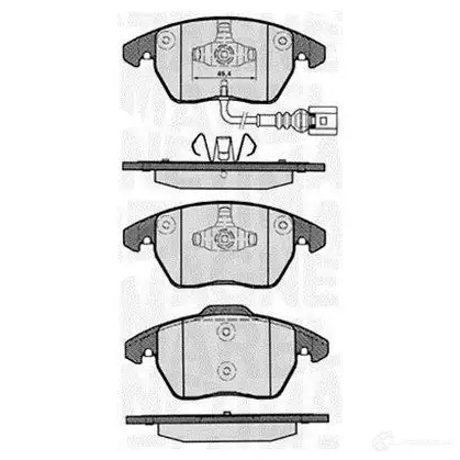 Тормозные колодки дисковые, комплект MAGNETI MARELLI 1037164 363916060135 363702161171 3637 00201376
