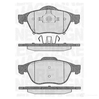 Тормозные колодки дисковые, комплект MAGNETI MARELLI 363916060595 T1418MM 1037614 PF0 595