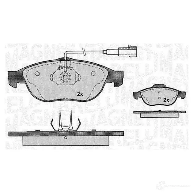 Тормозные колодки дисковые, комплект MAGNETI MARELLI 363916060112 36370 2161159 1037141 PF0112 изображение 0