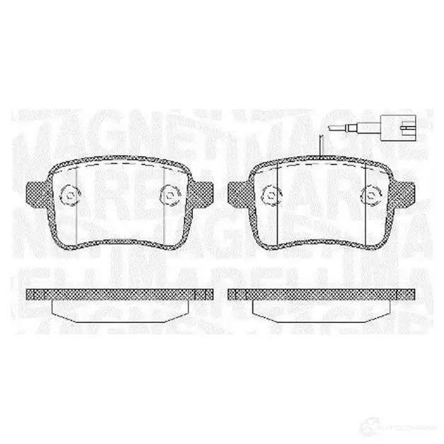 Тормозные колодки дисковые, комплект MAGNETI MARELLI PF 0129 363916060129 E9UCLW 1037158
