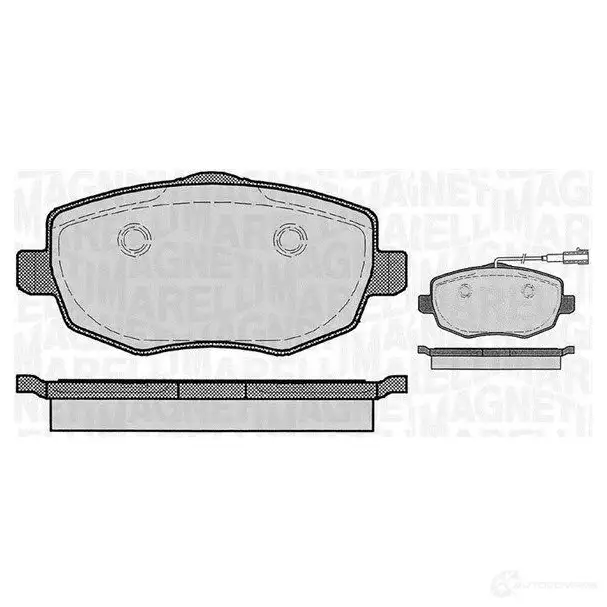 Тормозные колодки дисковые, комплект MAGNETI MARELLI 1037318 PF0290 363916060290 36370216148 2