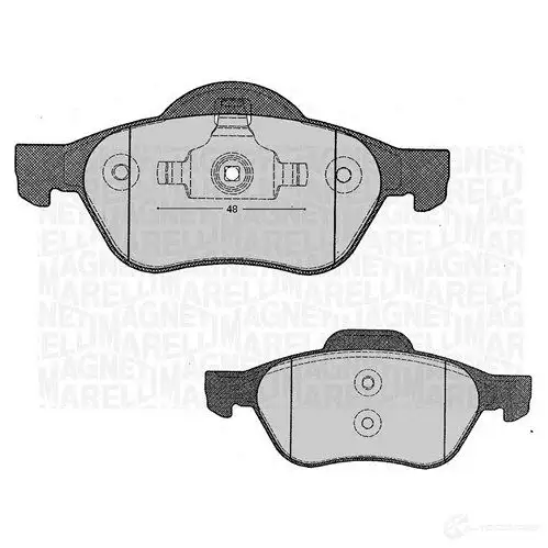 Тормозные колодки дисковые, комплект MAGNETI MARELLI 1037408 PF0 381 363916060381 VGNU2