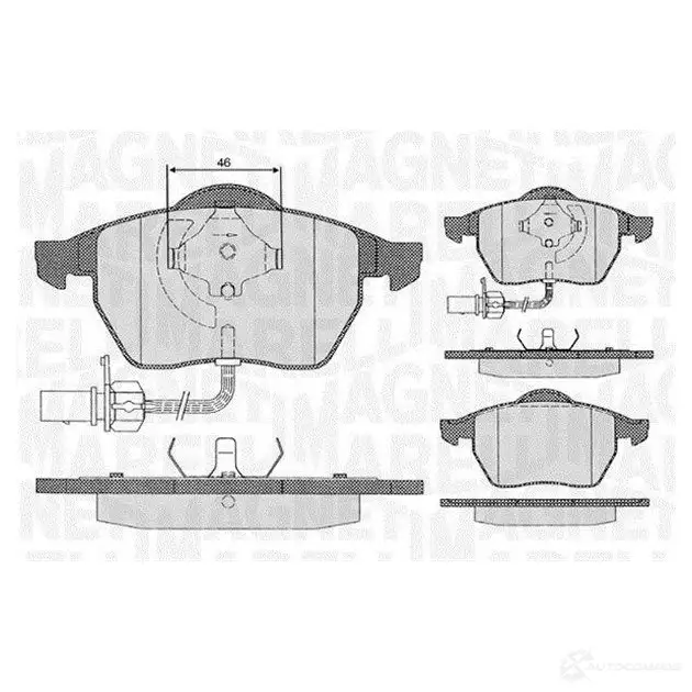 Тормозные колодки дисковые, комплект MAGNETI MARELLI T1149MM 363916060143 PF014 3 1037172 изображение 0