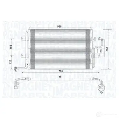 Радиатор кондиционера MAGNETI MARELLI 350203735000 1438035161 GX H0H9V изображение 0