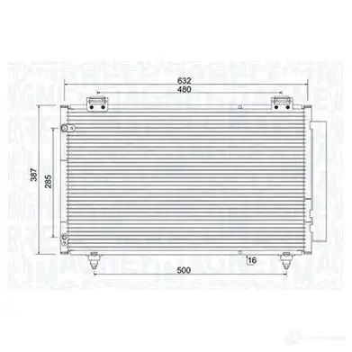 Радиатор кондиционера MAGNETI MARELLI 1438035603 FO9G M 350203925000 изображение 0