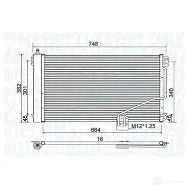 Радиатор кондиционера MAGNETI MARELLI TC6L X 350203738000 1438035240